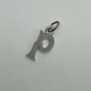 Vtg 925 Sterling Silver Fancy Letter P Charm / Pendant